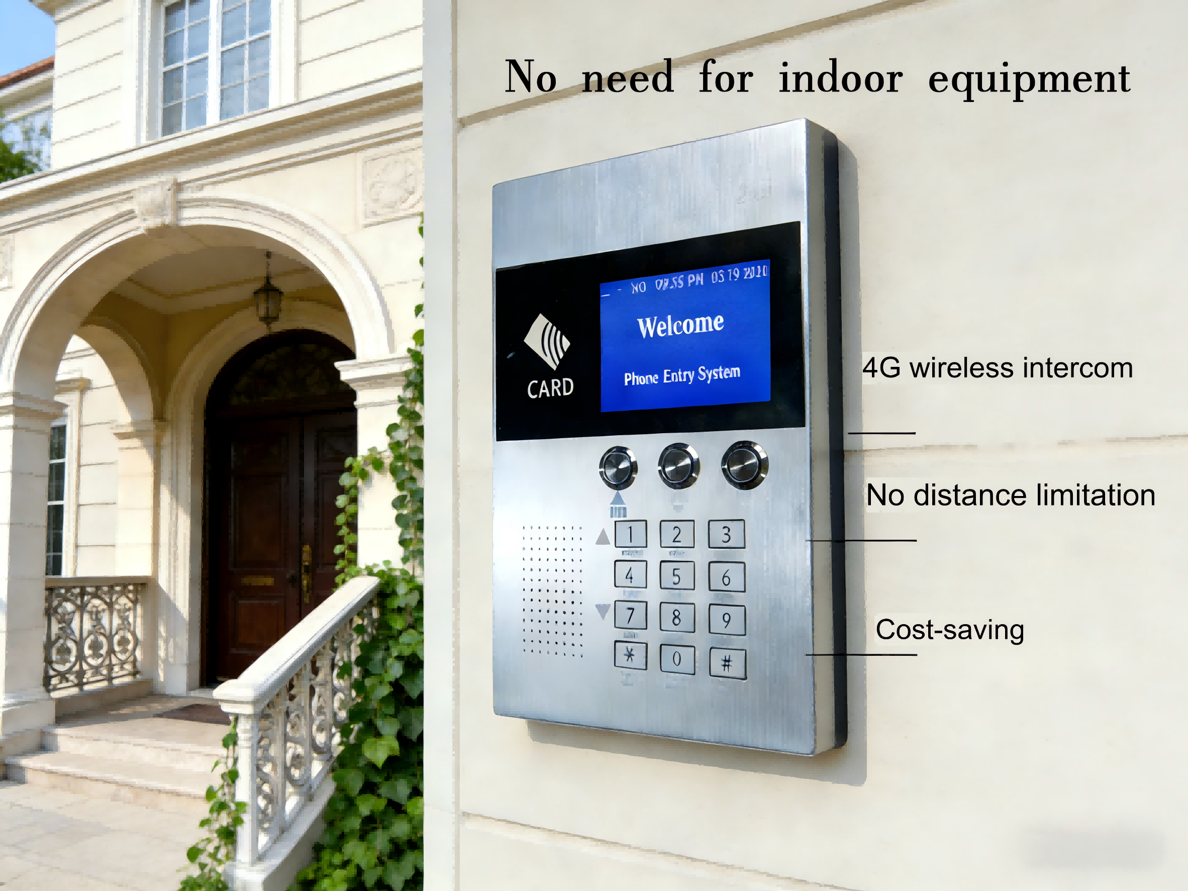 Wireless 4G Audio Doorphone with Digital keypad support ID card and password DZ-6311C